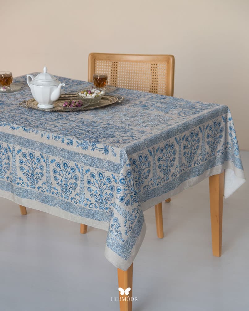 Hermad Half-World Model Silk Velvet Dining Table Tablecloth